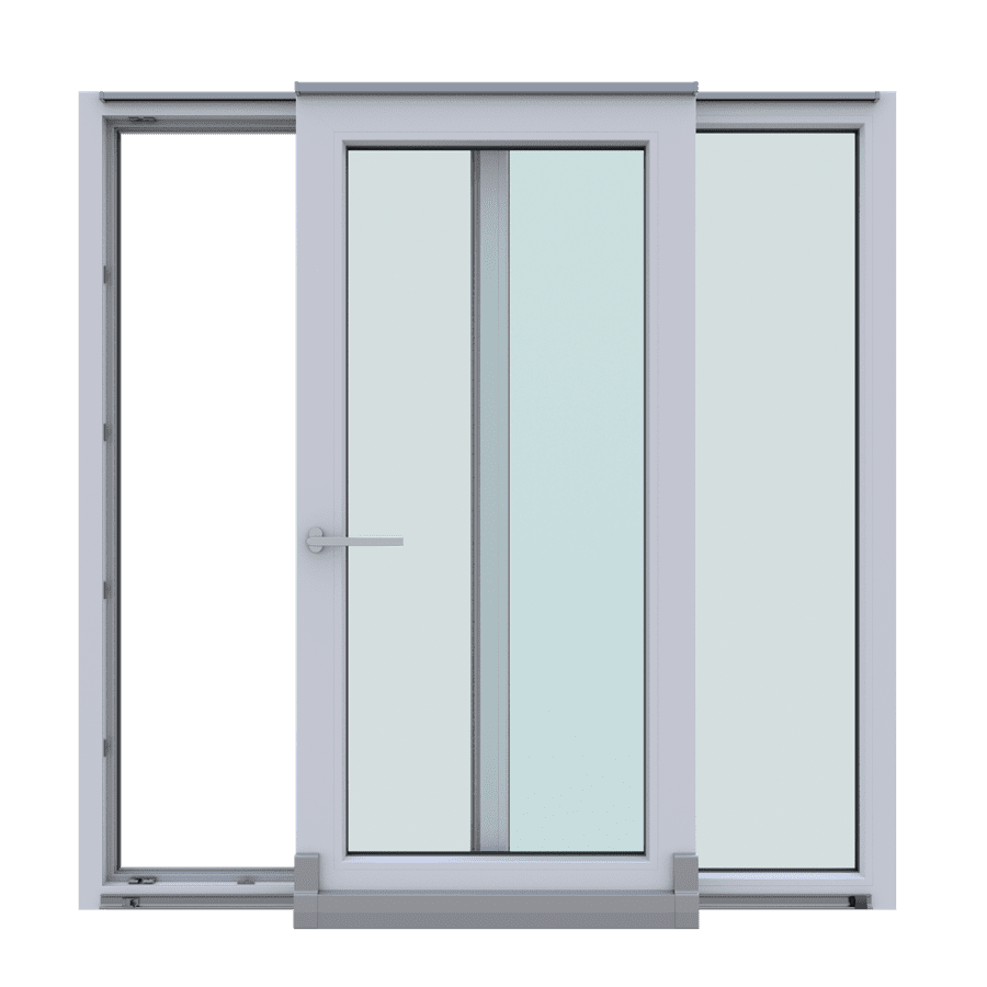 Ușă culisant-batante din PVC Paysage 6Stars deschisă